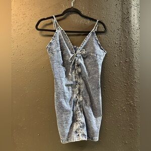 Stylish Denim Lace-Up Dress